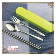 Stainless Steel Cutlery Set Spoon Fork Chopsticks Portable Travel Cutlery Set/