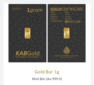 🔥ORIGINAL KAB GOLD 1.0 GRAM 999.9 gold bar 100% muslim product