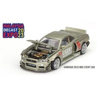 KAIDO HOUSE x Mini GT Skyline GT-R R34 Kaido MDX 2023 Exclusive KHMG058 GTR 1:64 Diecast Scale Model