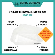 TERMURAH!! KOTAK MAKAN PLASTIK THINWALL MERK DM 1000ML / BOX 1000 ML