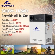 Flowatt 500W 314Ah Portable Power Station Battery Backup Multi-Purpose Pure Sine Wave AC 220V Output