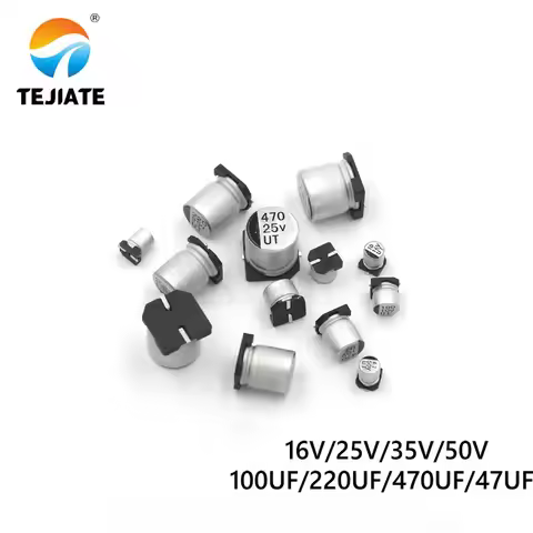 10PCS paster Aluninum Electrolytic Capacitor SMD 16V 25V 35V 50V 100UF 220UF 470UF 47UF Surface Moun