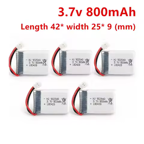 3.7V 800mAh Lipo Battery, 902540 Rechargeable Lithium Battery for Syma X5 X5C X5SC X5SW TK M68 MJX X
