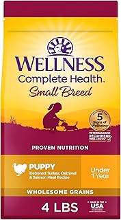 Wellness Complete Health Natural Dry Small Breed Puppy Food, Turkey, Salmon & Oatmeal, 4-Pound Bag