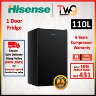 [FREE SHIPPING] HISENSE 110L GLASS BLACK SINGLE DOOR FRIDGE REFRIGERATOR RR120D4ABN1 电冰箱