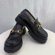 Gucci 厚底黑色皮鞋