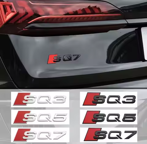 3D ABS Adhesive Black Car Trunk Number Letters Sticker For Audi SQ3 SQ4 SQ5 SQ6 SQ7 SQ8 Logo Emblem
