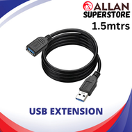 Allan Superstore USB Extension Cable 1.5m Male to Female USB 2.0 For PC , Desktop and Laptop Computer Accessories Cable