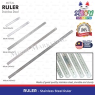 Stainless Steel Ruler Metal Ruler - 15cm / 30cm / 50cm / 60cm / 100cm