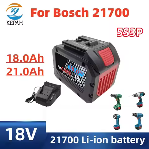 Suitable for Bosch GBA18V80 | 18V 21Ah ProCORE battery 21700 5C discharge 5 series 3 parallel struct