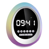 GO Auto-New RGB Colorful Atmosphere Light Bluetooth Speaker Wireless Clock Alarm Clock Gift Card Small Speaker Easy Install Easy to Use