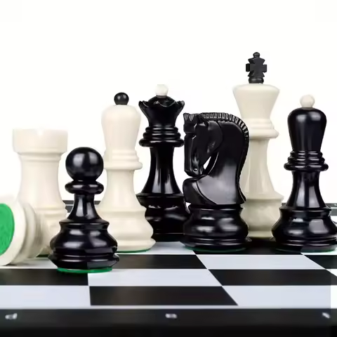 New large 48cm/19inch folding chess set with a special design for the enhanced pieces and made of PV