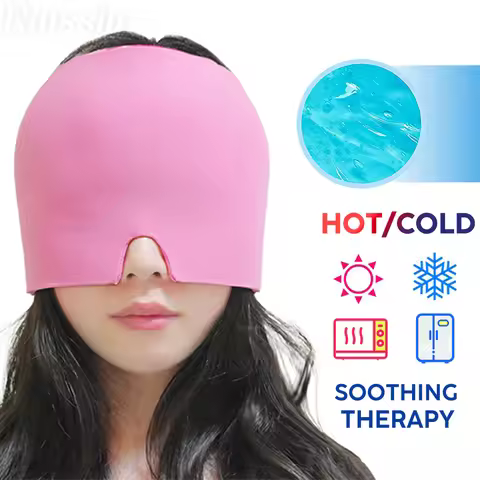 Head Massager Cap Gel Hot Cold Therapy Headache Migraine Relief Cap Stress Pressure Pain Relief Mass