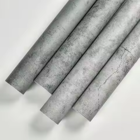 Vinyl Waterproof Self-Adhesive Wallpaper Vintage Cement Gray Wall Contact Paper Store Bedroom Living
