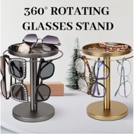 Rotating Sunglass Organizer Eye Glass Display Stand 360-degree Rotation With Tray Jewelry Storage Or