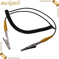 MEIGUII Coiled Cord, 180cm / 71" 2mm Anti-Static ESD Grounding Cable, Male-to-Female Black Polyureth