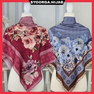 Tudung Bawal Satin Bidang 45,48,50,53,55,58 Square Scarf Printed Bawal Labuh Muslimah Tudung Corak