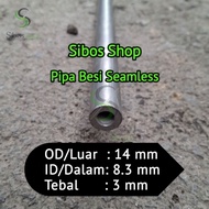 Seamless Iron Pipe OD 14mm ID 8.3mm Thickness 3mm Length 20cm to 100cm