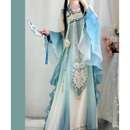 Yushu Original Hanfu Female Hanfu Elements Table Makeup Blue Embroidery Breast-length Skirt Fairy Style Daily Improved Hanfu Jade Art Original Hanfu Female Hanfu Female Han Elements Table Makeup Blue Embroidery Breast-length Skirt Fairy Style Daily Impro