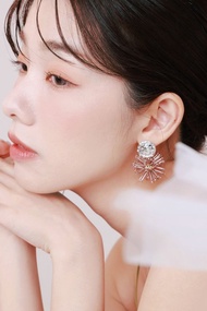 COR-DATE / 銀幣紫色綻放耳環