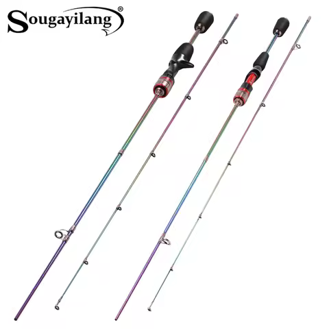 Sougayilang 1.68m 2 Sections High Carbon Design Fishing Rod Ceramic Guide Ring With EVA Handle Throw