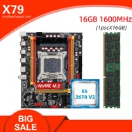 Kllisre X79 motherboard KIT LGA 2011 combos XEON E5 2670 V2 CPU 1pcs x 16GB memory DDR3 1600 ECC RAM