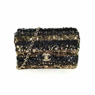 CHANEL CF口蓋包大Mini20拼色珠片26開金扣肩背包