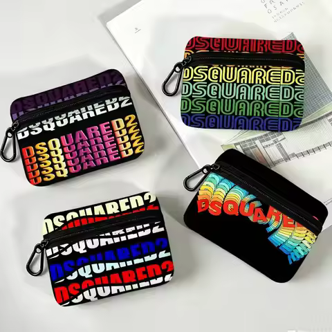 Denim Clothing D-Dsquared2 brand logo Mini Hanging Oxford Cloth Coin Bag Durable Zipper Key Card Pou