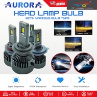[2 PCS]  AURORA X3 SERIES CAR LED HEADLIGHT BULB H1 H3 H4 H7 H8 H11 9006 9012 9005
