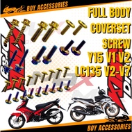 Yamaha Y15zr v1 v2 Lc135 v2-v7 Body Coverset Screw Skru Skrew Complete Full Sets Gold Blue