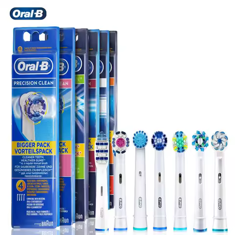 Oral B Genuine Replaceable Brush Heads Precision Clean Rotation Electric Toothbrush 4 heads EB17/EB1
