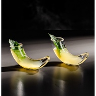 Horn-shaped bullet shot glass, tequila shot glass, creative cocktail glass, small glass cup