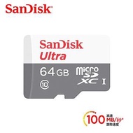 晟碟SanDisk Ultra microSD 64GB 記憶卡 SDSQUNR-064G-GN3MN