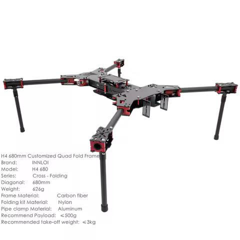 INNLOI H4 680mm Drone Folding Frame H680 Alien Cross-Fold Quad Carbon Fiber For X8 Frame 4114 4112 M