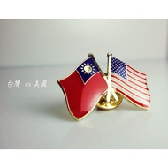 Flag Badge Taiwan American Double