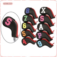 [szxmkj2lp] 10Pcs Embroidery Golf Iron Covers Set Golf Club Head Cover Replacements Waterproof Sleev