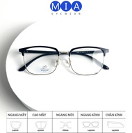 Gọng kính cận MIA EYEWEAR dàng vuông hàn quốc kim loại càng kết hợp nhựa cao cấp thời trang nam nữ M