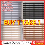 Korea Zebra Blinds Adjustable Roll Up Blackout Blind Curtain 60/80/120/140*160CM