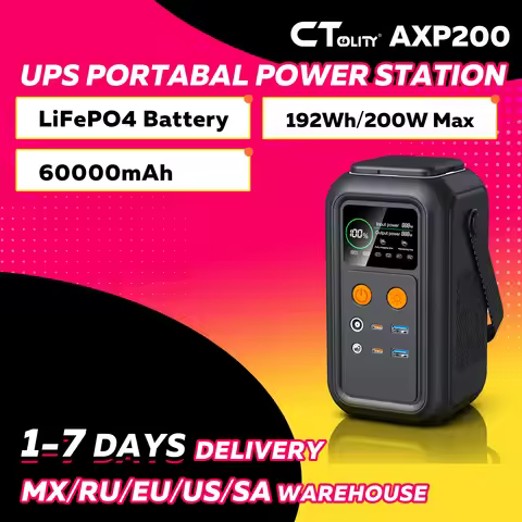 CTOLITY AXP200 200W Portable Solar Generator 192Wh Power Station Lifepo4 Battery Camping Power Bank 