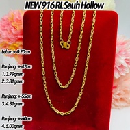 NEW GOLD 916 Rantai Leher Sauh Hollow 3g 4g 5g 230524