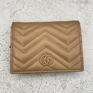 Gucci GG Marmont 裸粉色兩折短夾