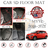 Ideally Perodua Axia Myvi Aruz Alza Bezza Viva 5D Carpet / Floor Mat Pu Leather