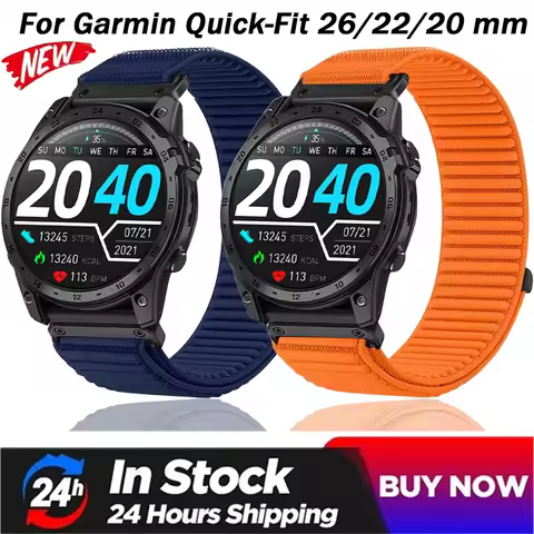 20/22/26mm Quick-Fit Nylon Strap for Garmin Fenix 8/Tactix 8/Quatix 8 51/47/43mm Bracelet Garmin Ins
