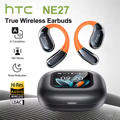 Bluetooth Earphone HTC NE27 AI Translator Wireless Earbud Open Ear High Quality Earphone HD Call HiF
