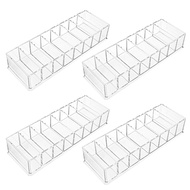 Foraineam 4 Pack Acrylic Compact Organizer Cosmetics Beauty Care Powder Holder Blushes Highlighters