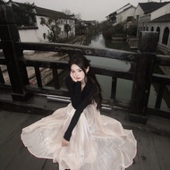French Haute Couture Spring Satin High-Waist Skirt