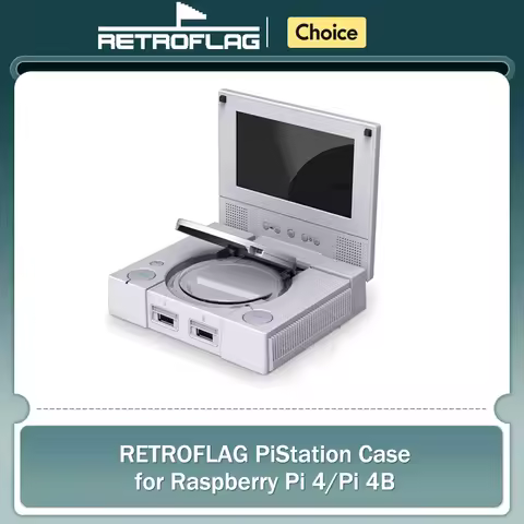 RETROFLAG PiStation Case Raspberry Pi 4 Case with Cooling Fan and 3pcs Heatsinks Pistation LCD Case