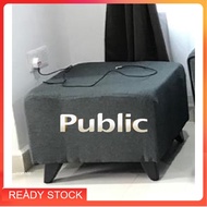𝙏𝙀𝙍𝙈𝙐𝙍𝘼𝙃 Bangku Kain H15" L21" W21" Kain Kelabu