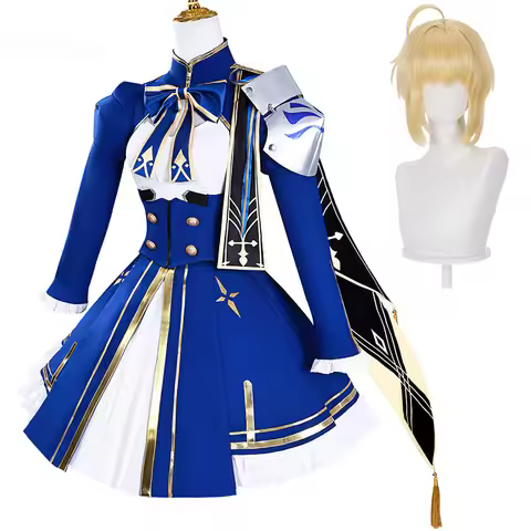 Honkai Star Rail HSR Fate Saber Cosplay Costume Wig Women Halloween Carnival Party Role Playing Dres