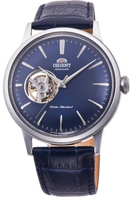 ORIENT RA-AG0005L AUTOMATIC Power Reserve Japan Made 22 Jewels Open Heart Semi Skeleton Analog Stainless Steel Case Leather Strap WATER RESISTANCE CLASSIC UNISEX WATCH